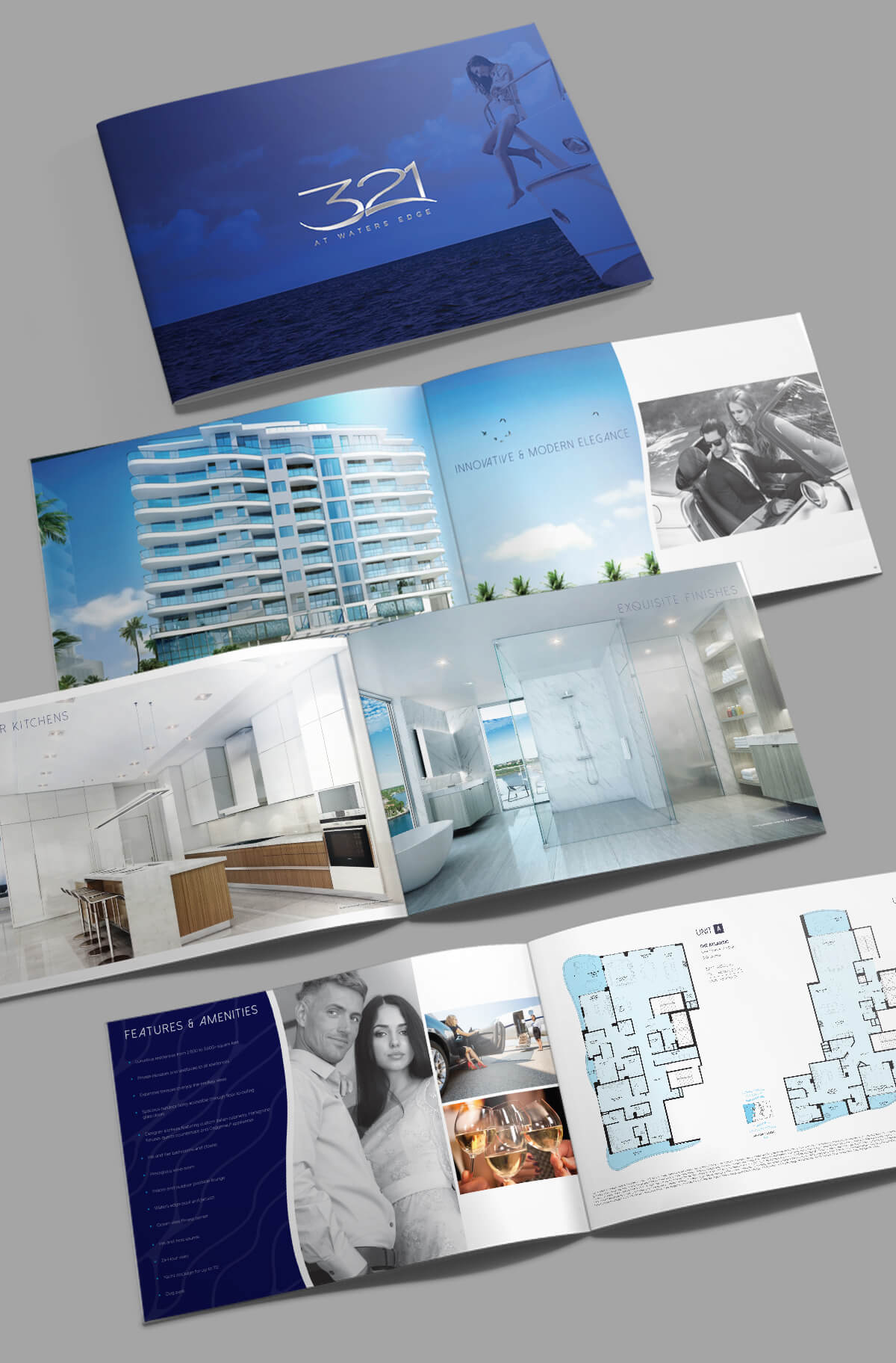 32-Page Brochure Design: Showcasing the building, homes and waterfront lifestyle 32-Page Brochure Design: Showcasing the building, homes and waterfront lifestyle
